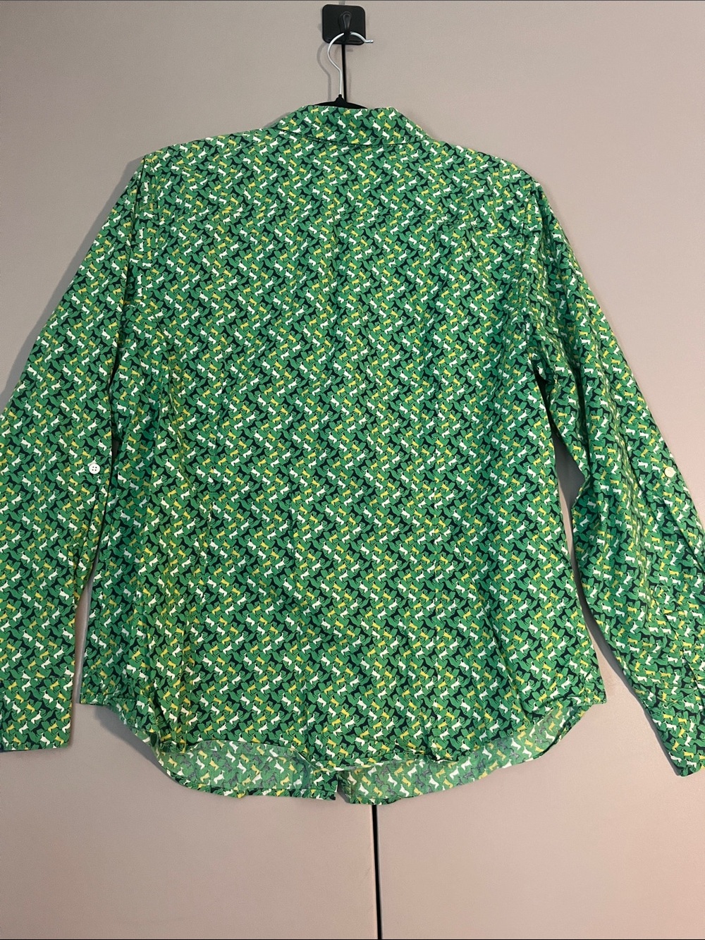 Talbots Green Geometric Print Button-Down Shirt - Picture 7 of 7